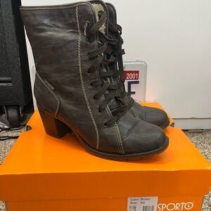 Sporto Women's Brown Lace Up Warm Boots Size 9